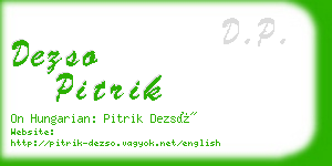 dezso pitrik business card